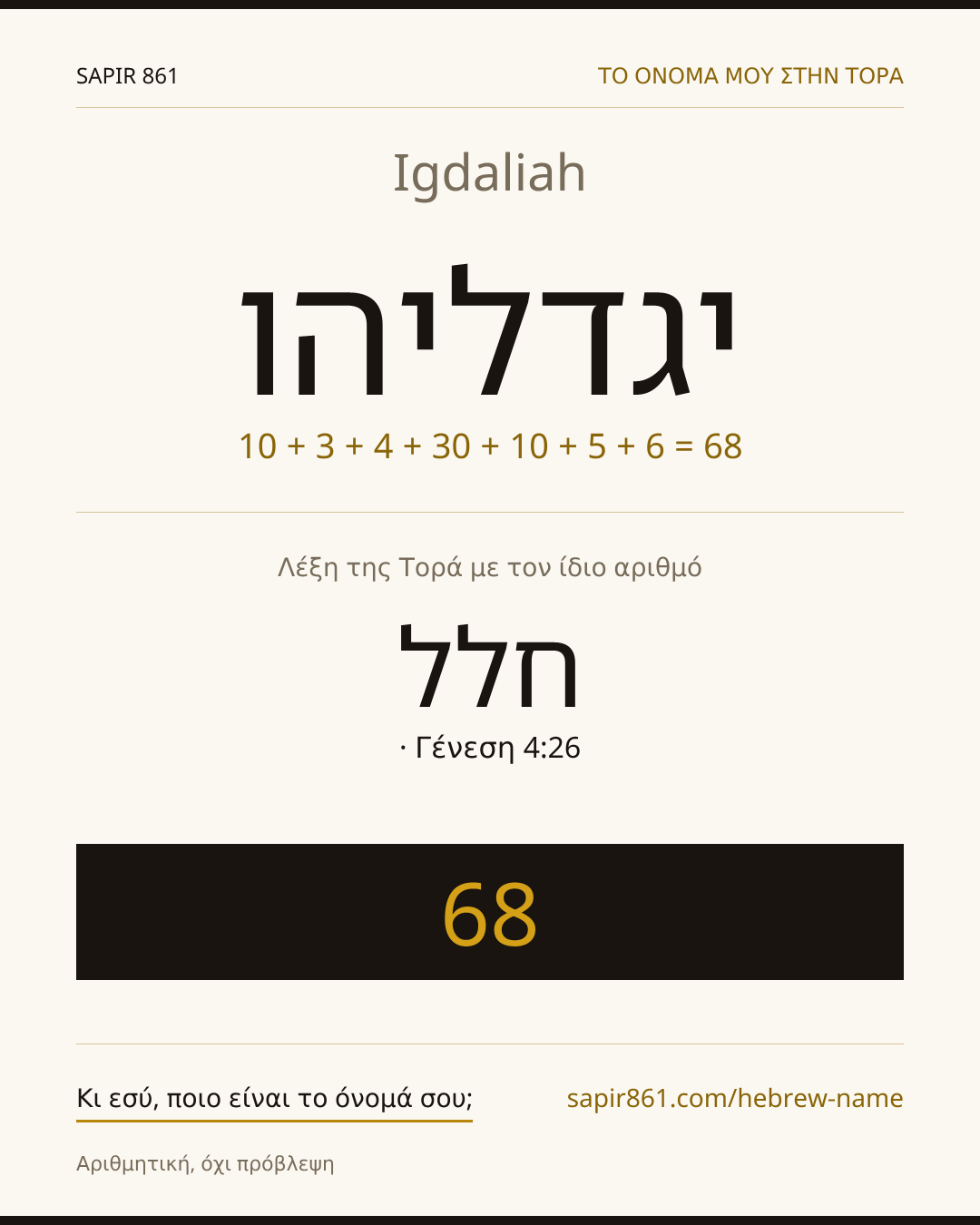 Igdaliah — יגדליהו
