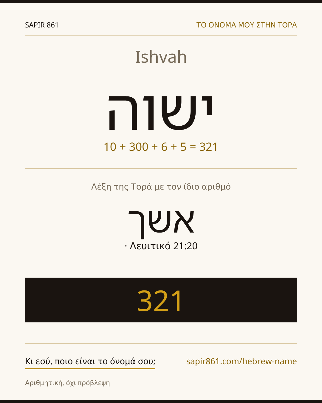 Ishvah — ישוה