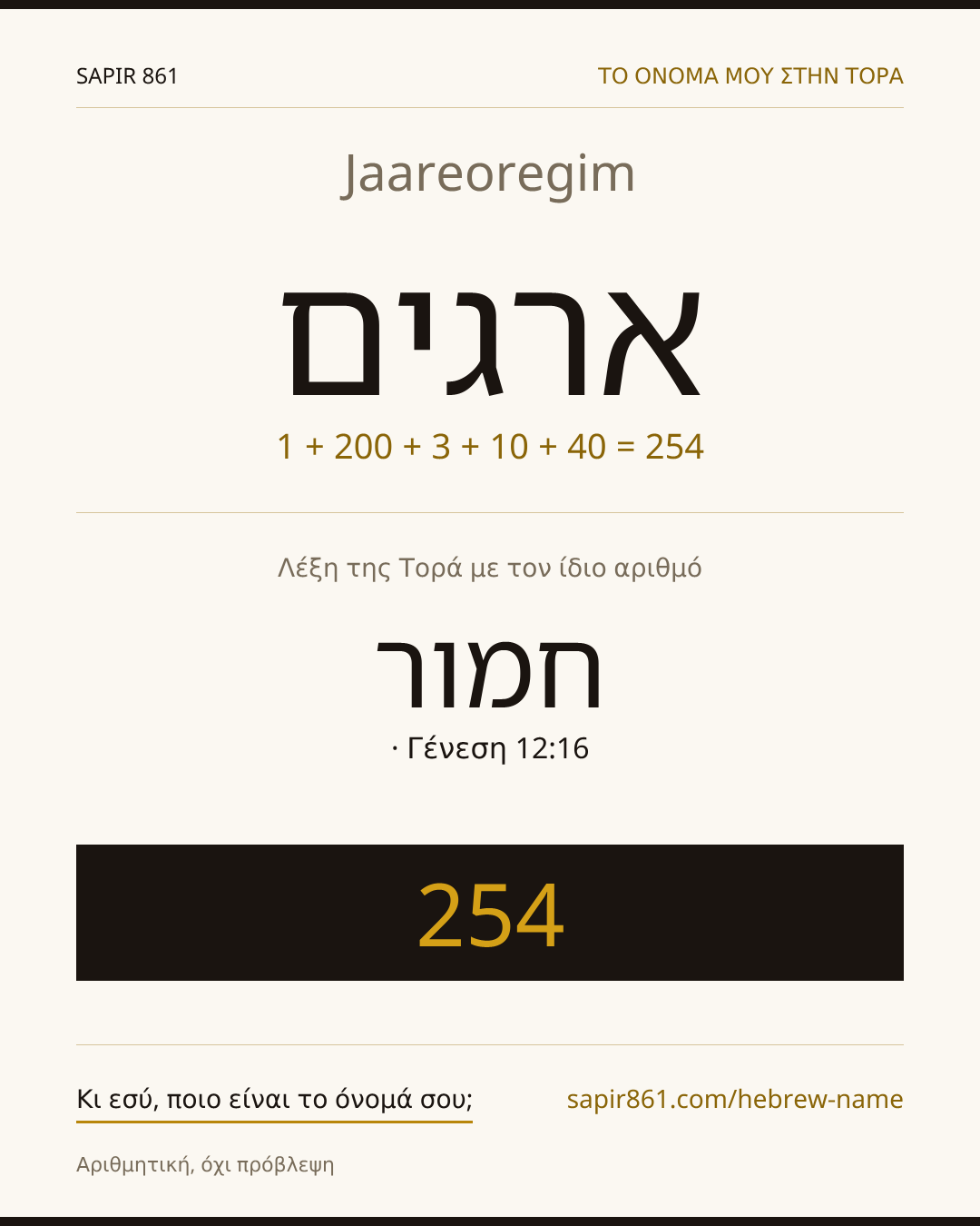 Jaareoregim — ארגים