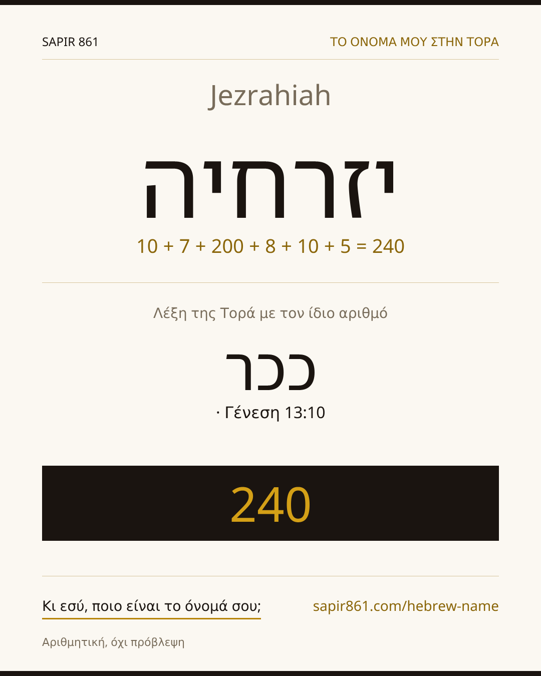 Jezrahiah — יזרחיה