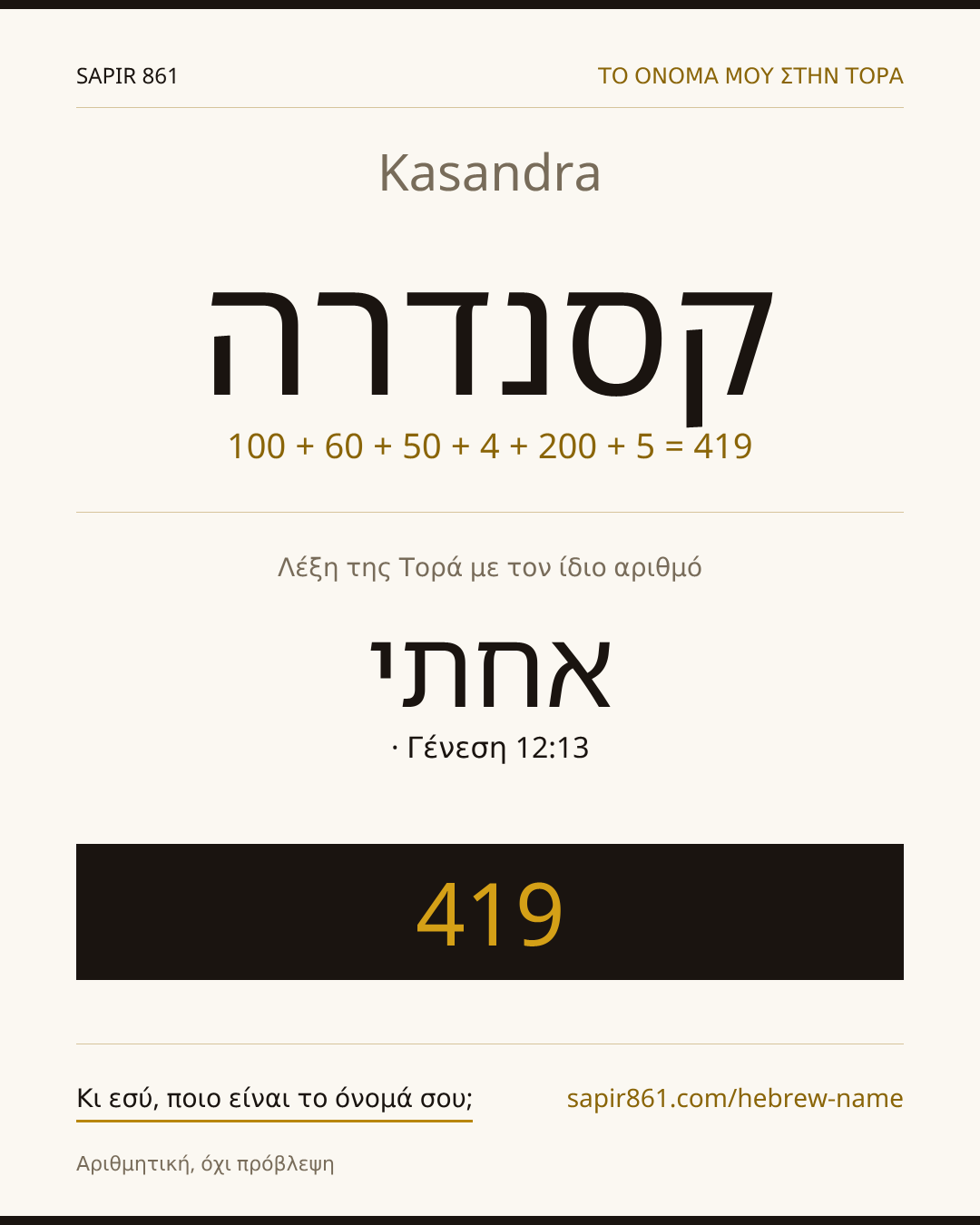 Kasandra — קסנדרה