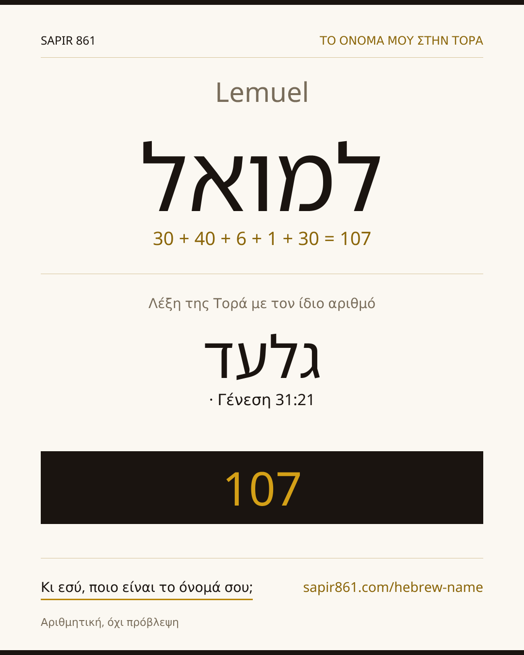 Lemuel — למואל