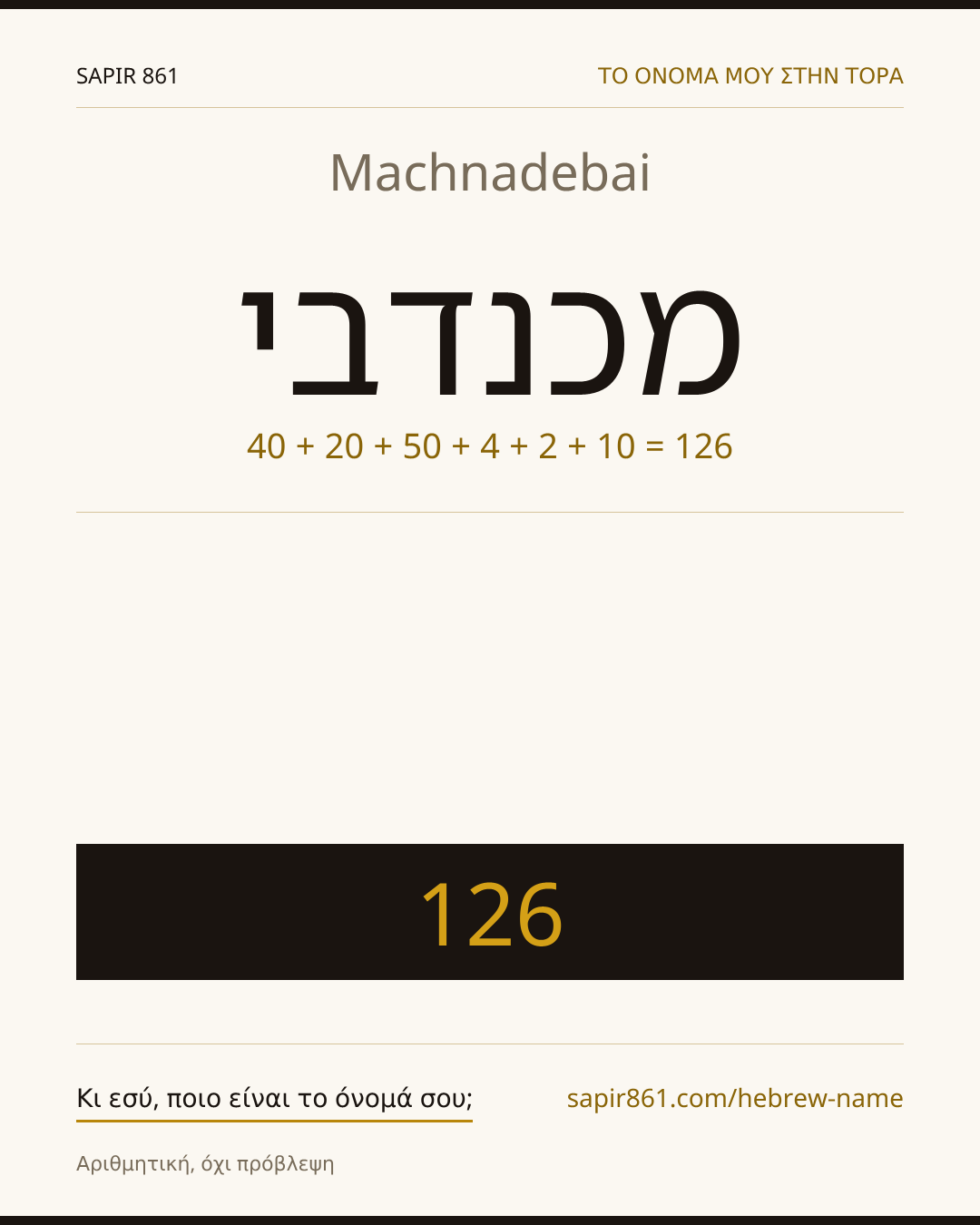 Machnadebai — מכנדבי