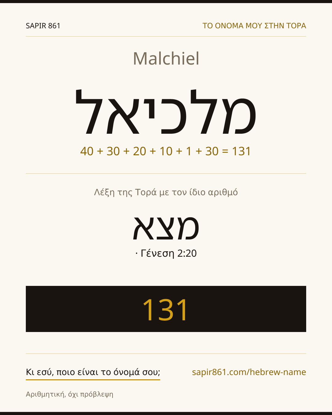 Malchiel — מלכיאל
