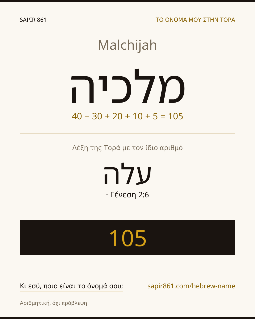 Malchijah — מלכיה