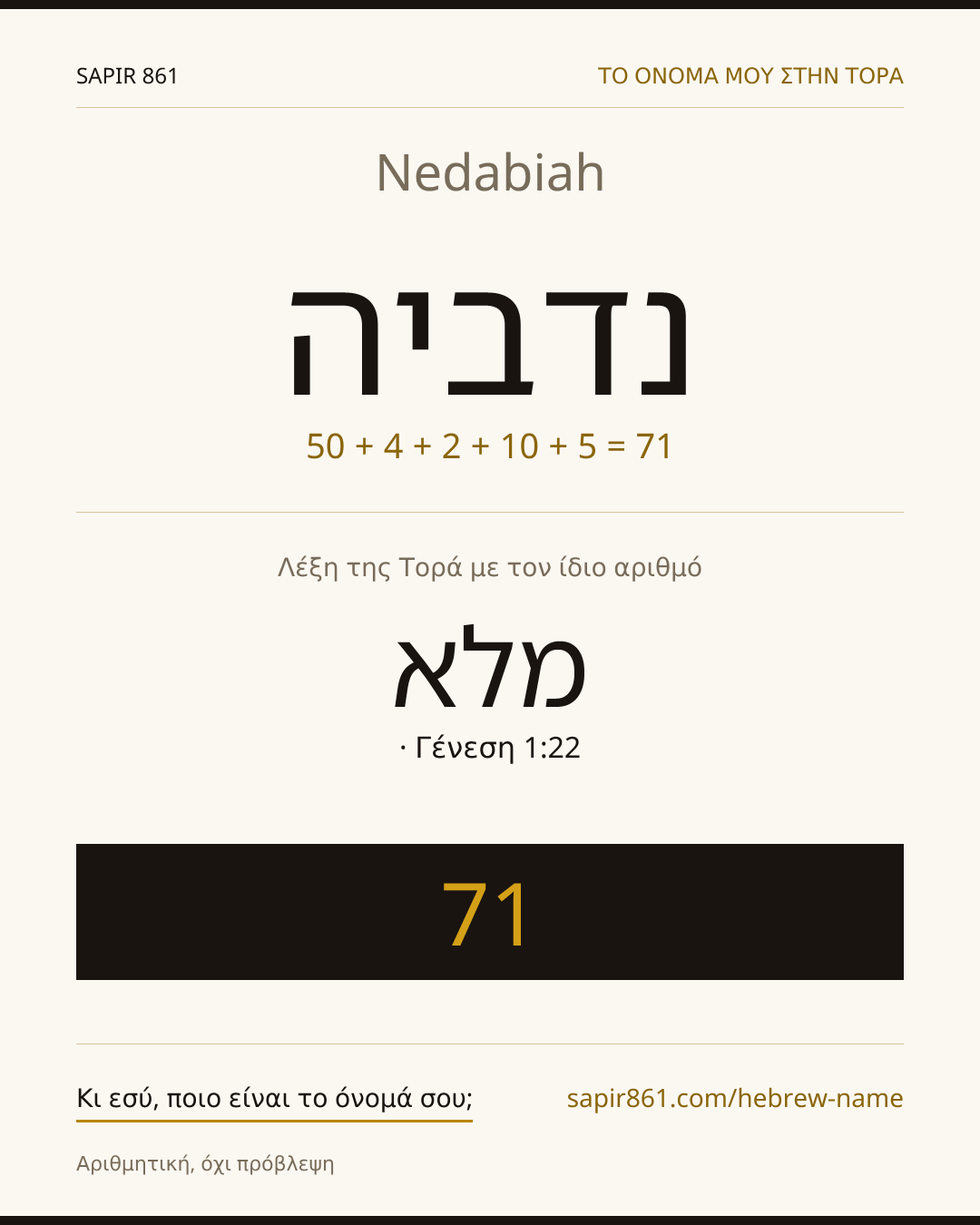 Nedabiah — נדביה
