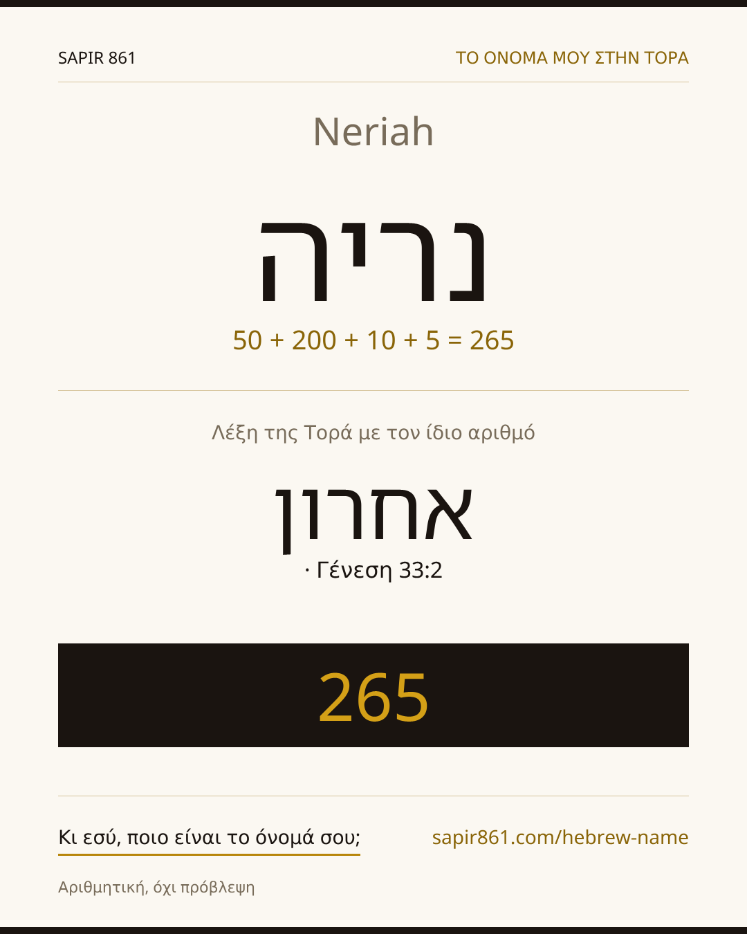 Neriah — נריה
