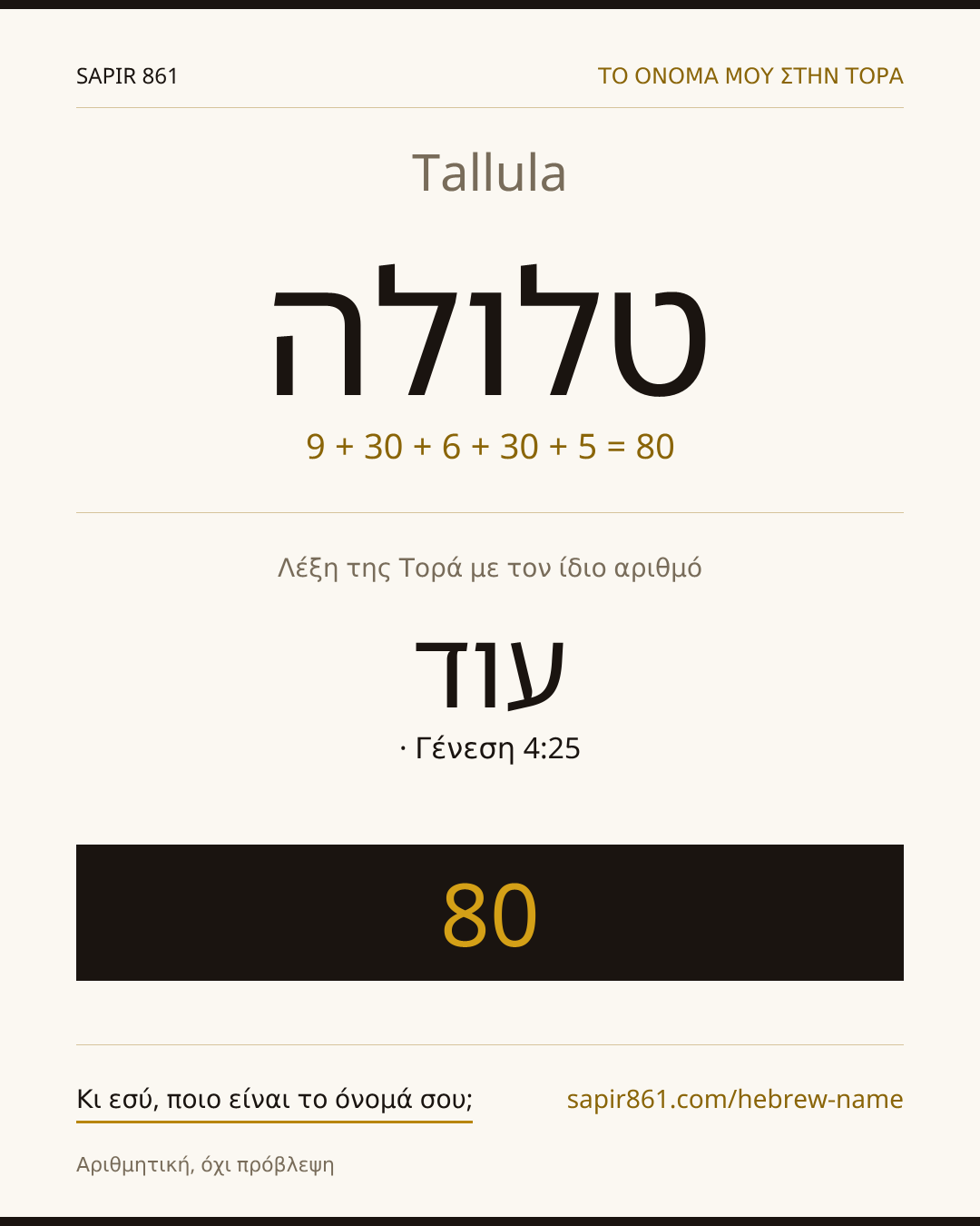 Tallula — טלולה