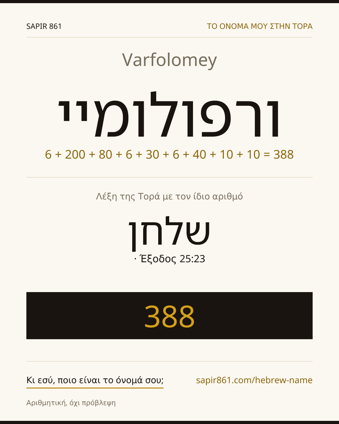 Varfolomey — ורפולומיי