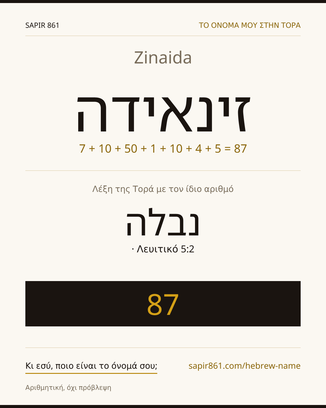 Zinaida — זינאידה