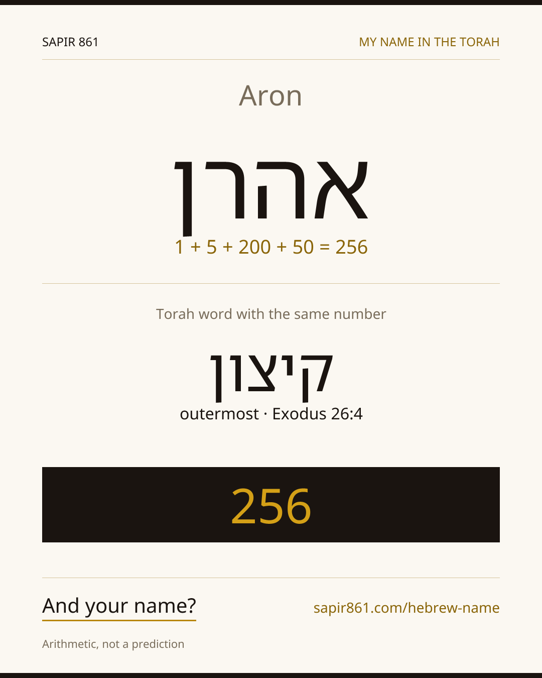 Aron — אהרן