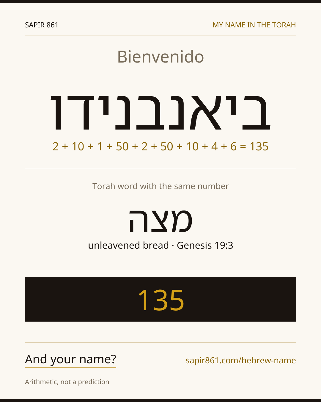 Bienvenido — ביאנבנידו