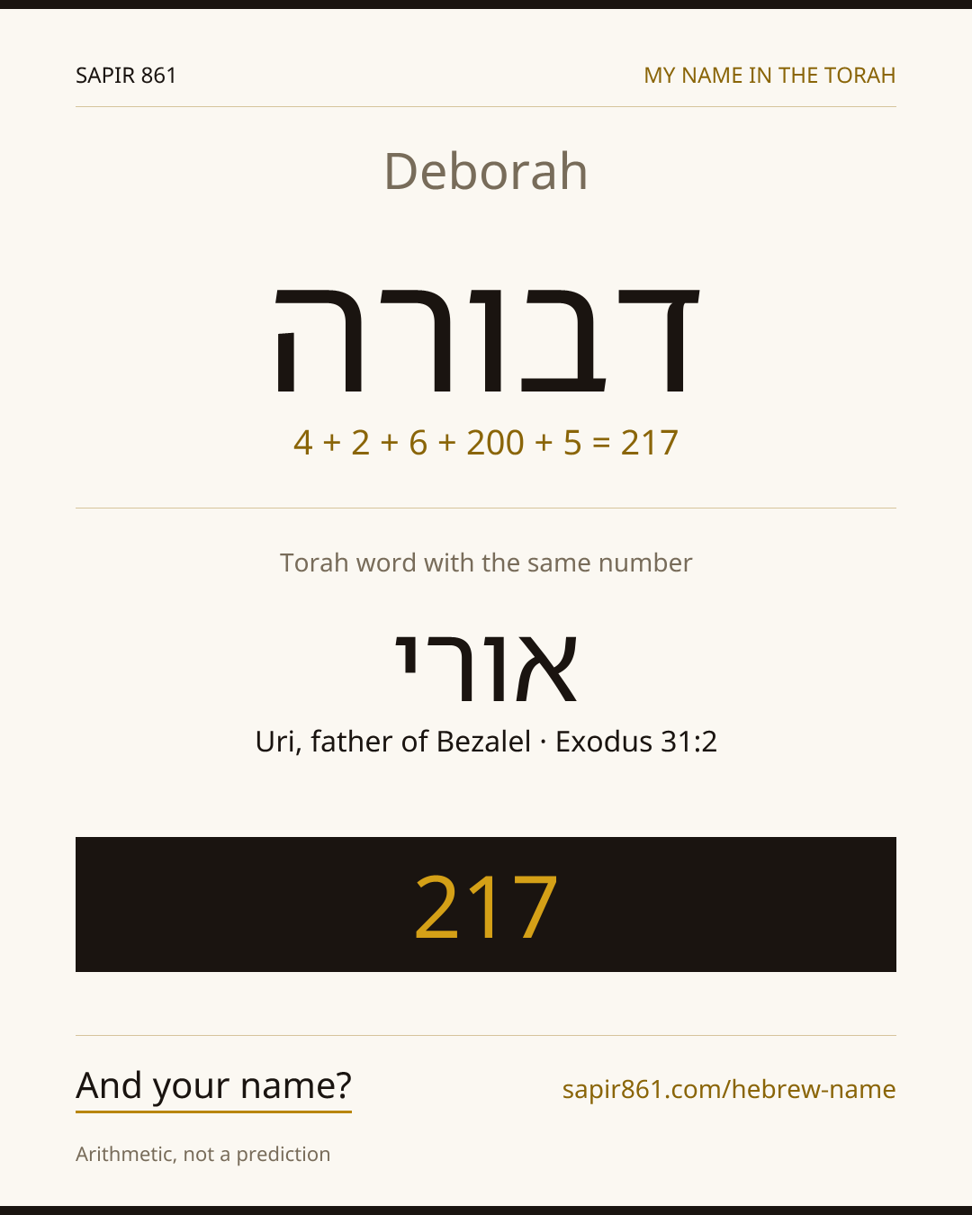 Deborah — דבורה
