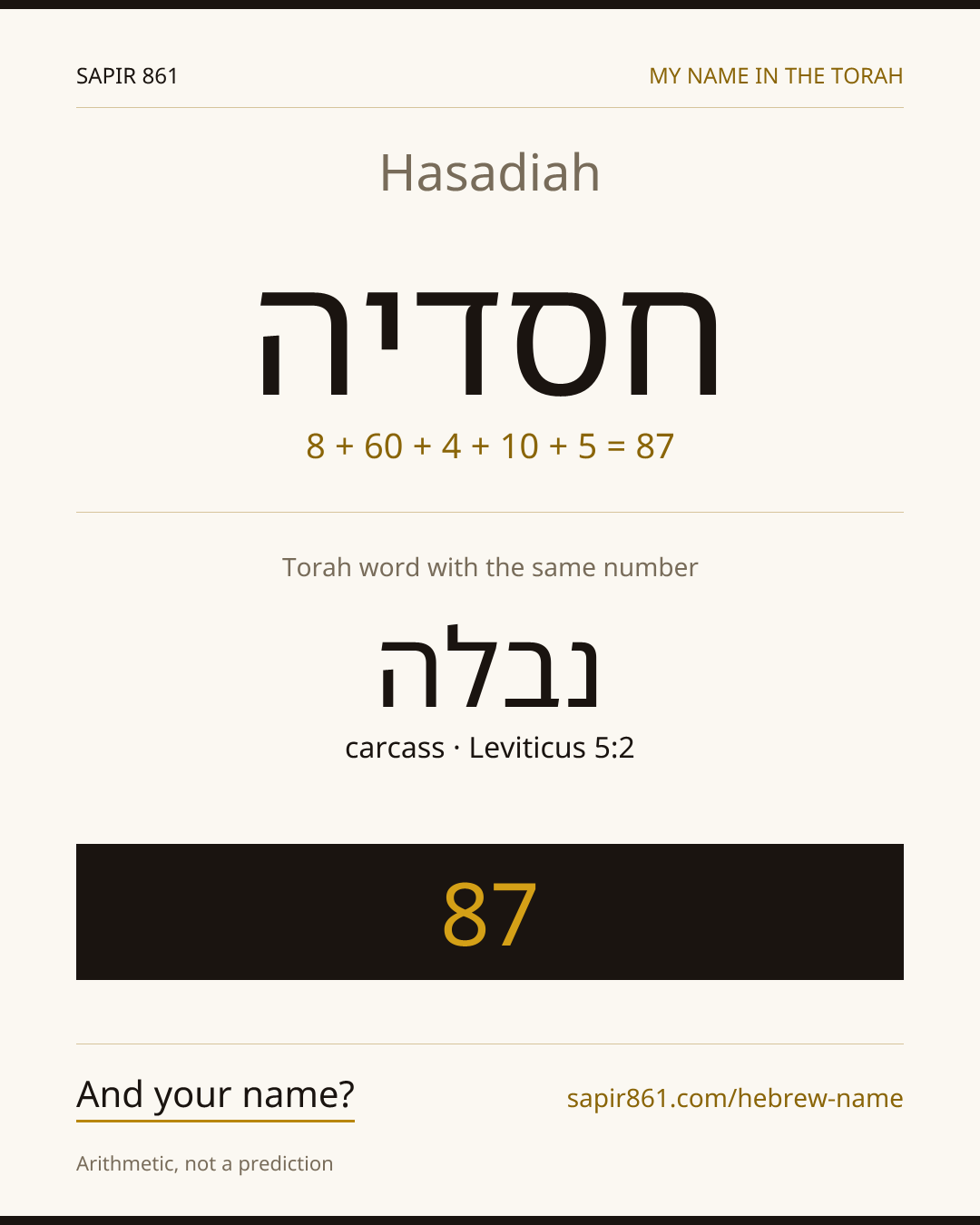 Hasadiah — חסדיה