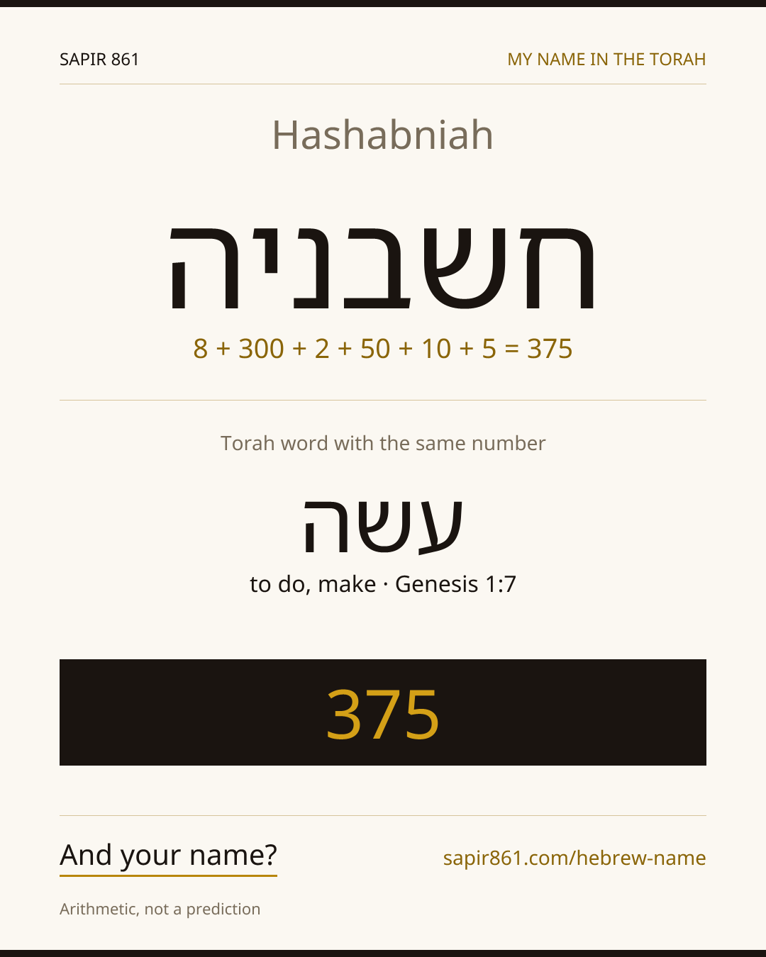 Hashabniah — חשבניה