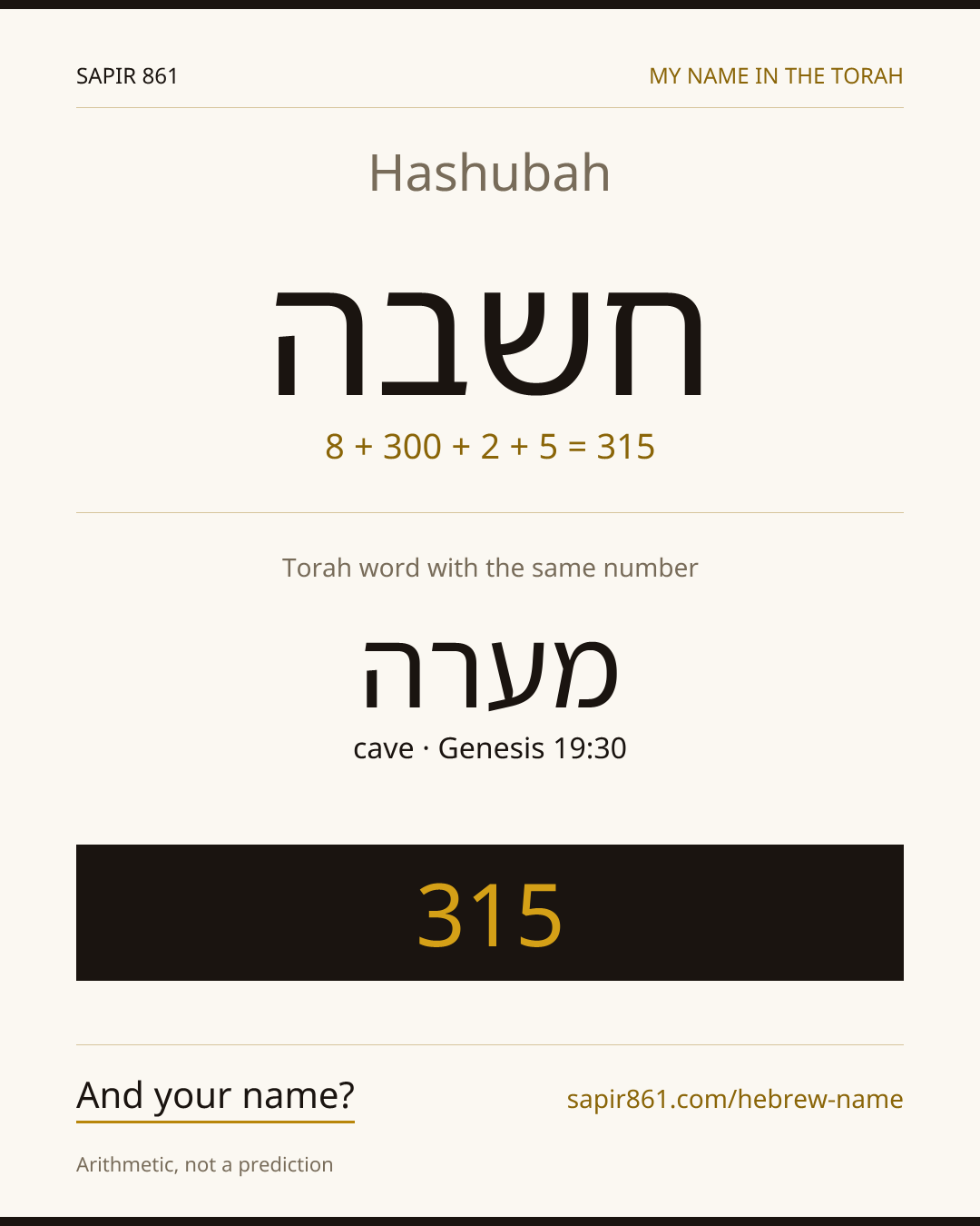 Hashubah — חשבה