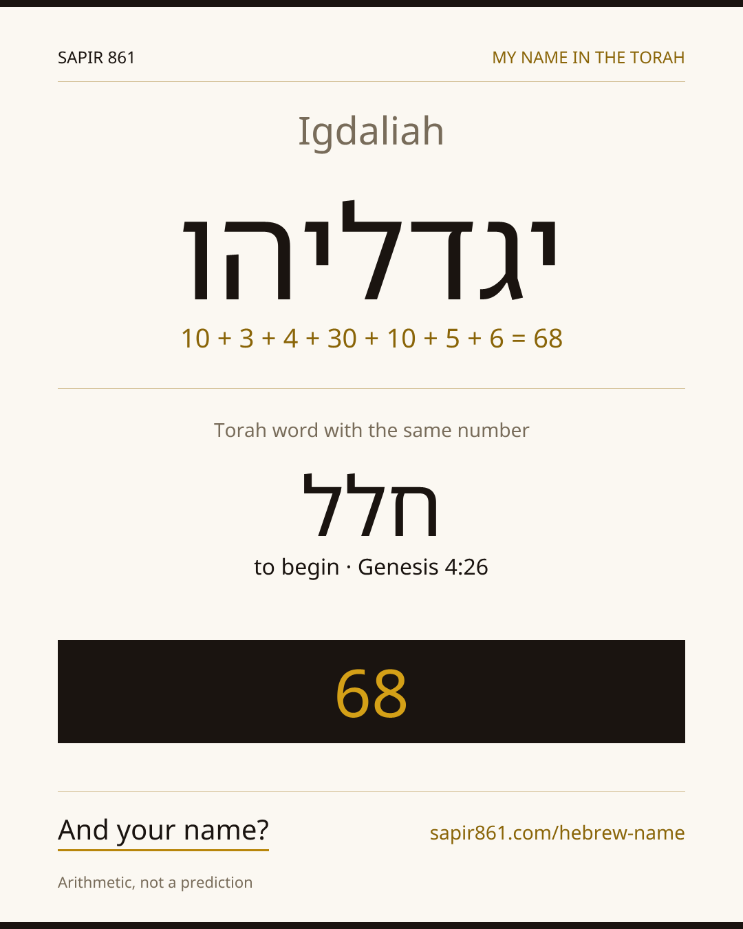 Igdaliah — יגדליהו