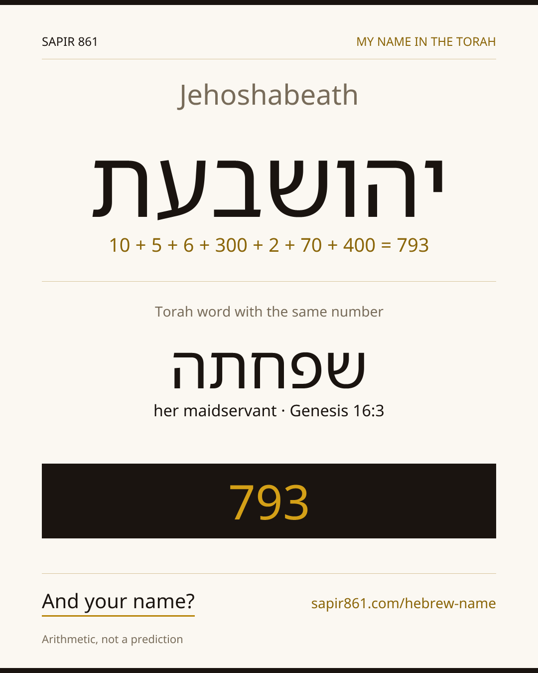 Jehoshabeath — יהושבעת