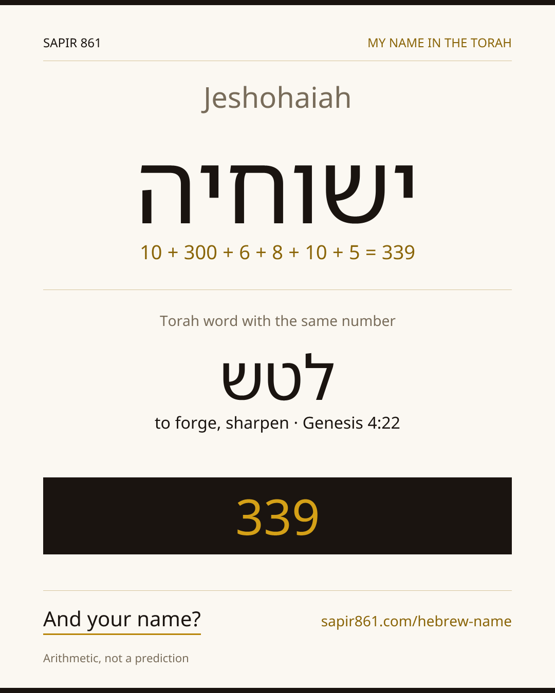 Jeshohaiah — ישוחיה