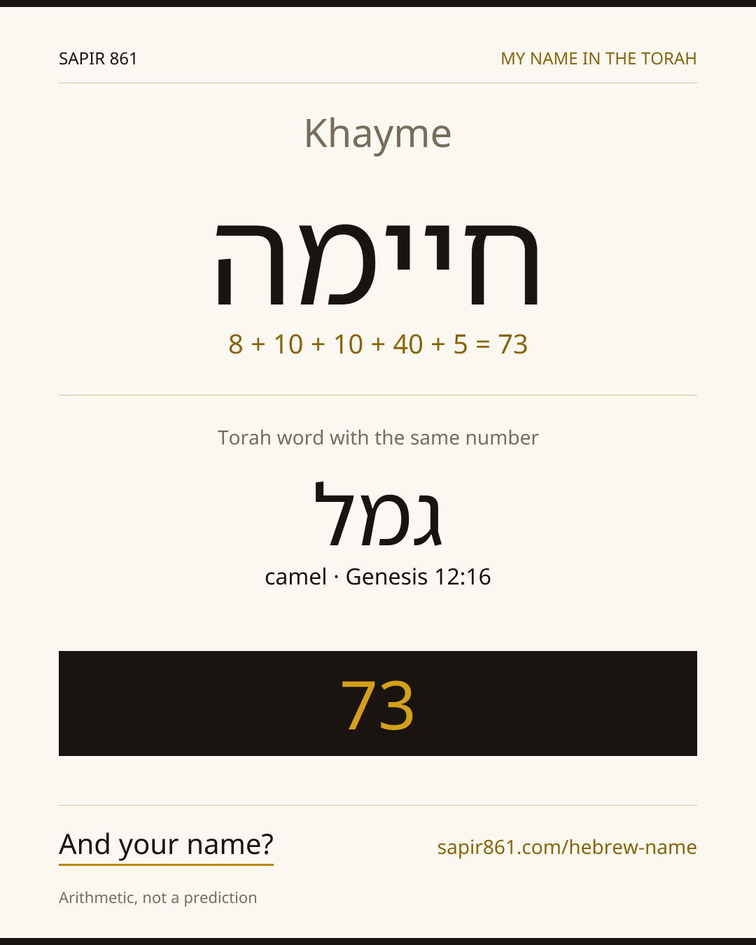 Khayme — חיימה
