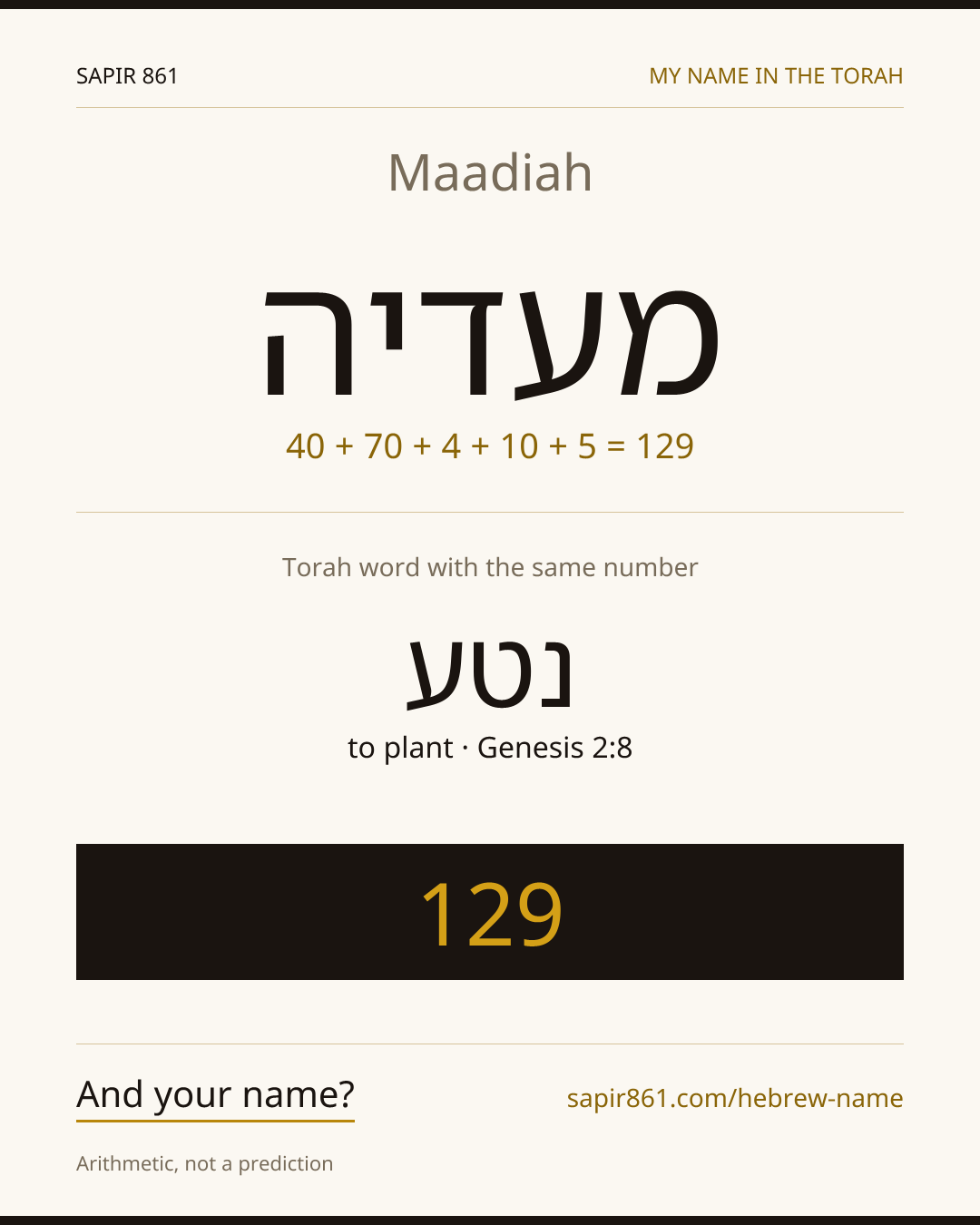 Maadiah — מעדיה