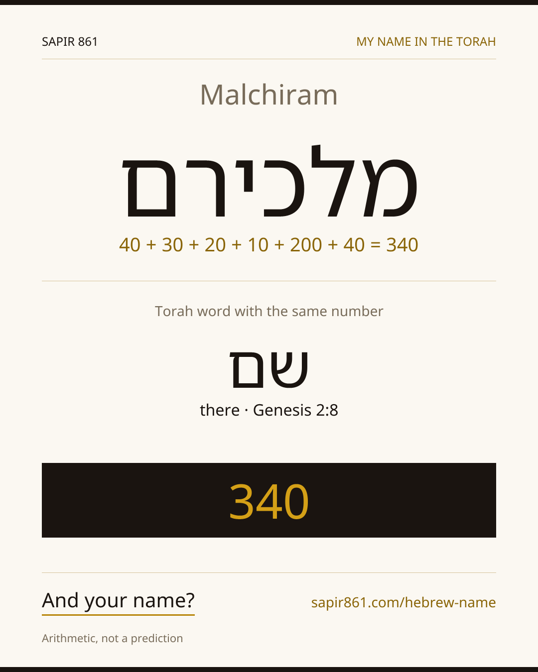 Malchiram — מלכירם
