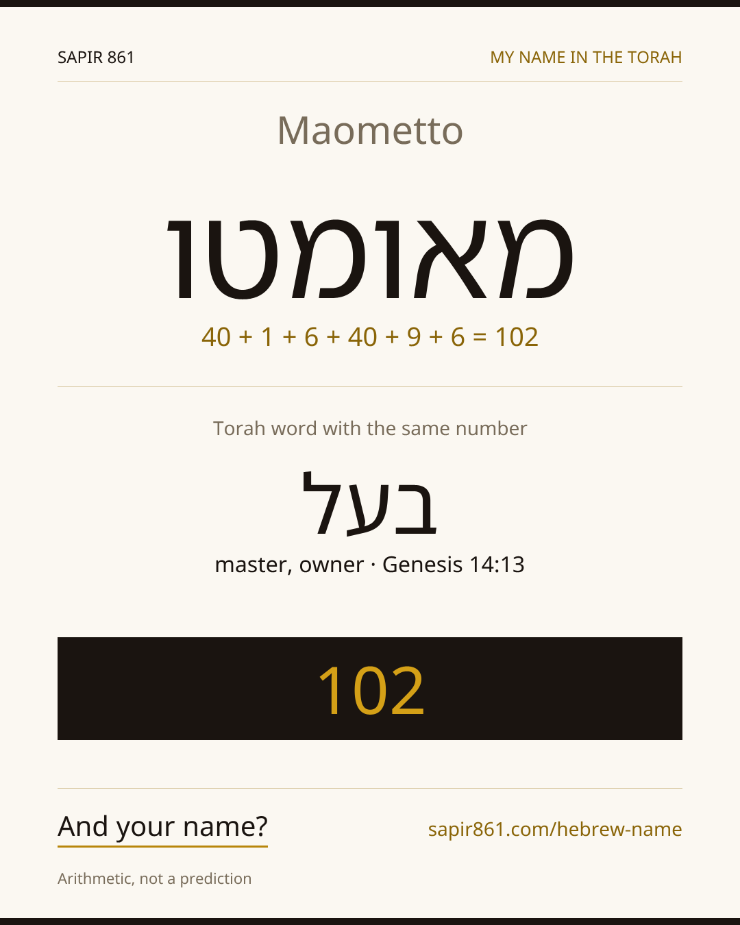 Maometto — מאומטו