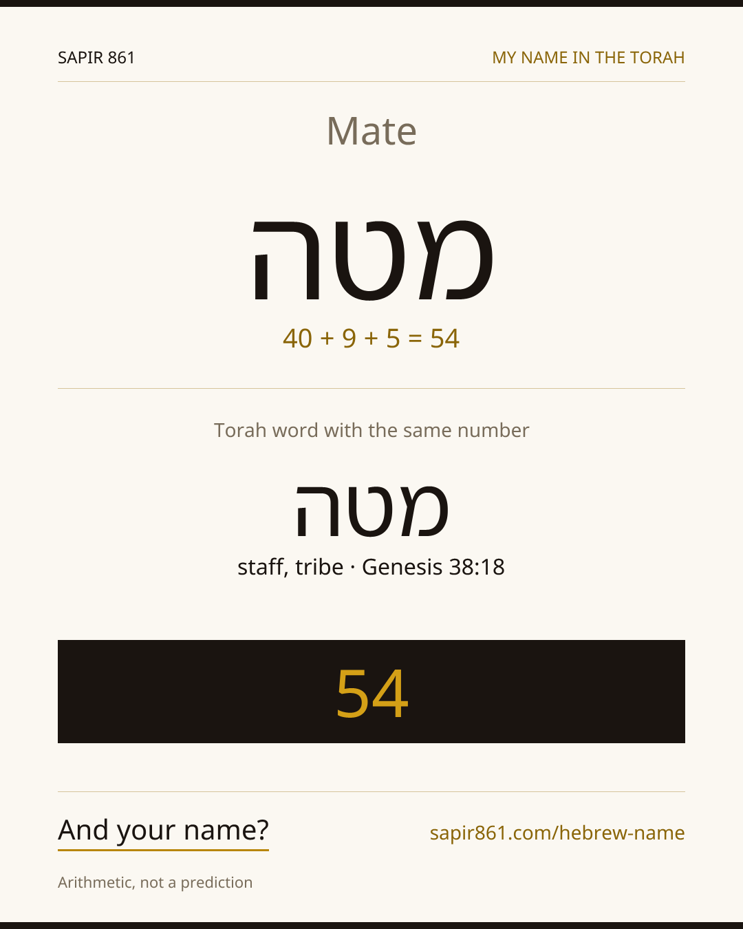 Mate — מטה