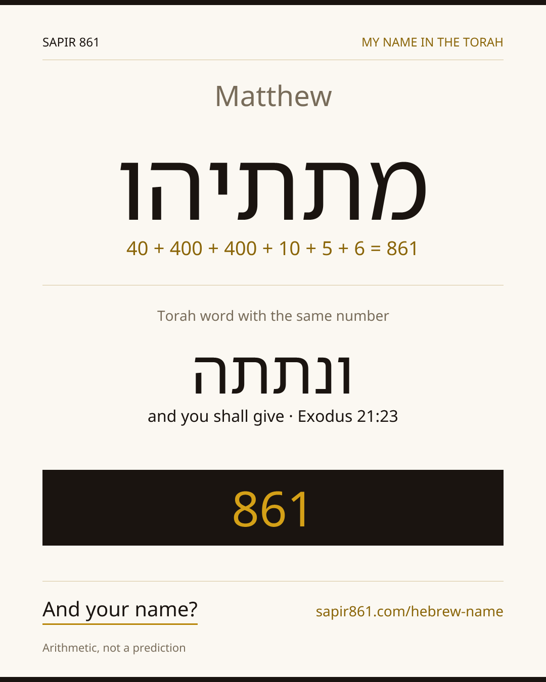 Matthew — מתתיהו