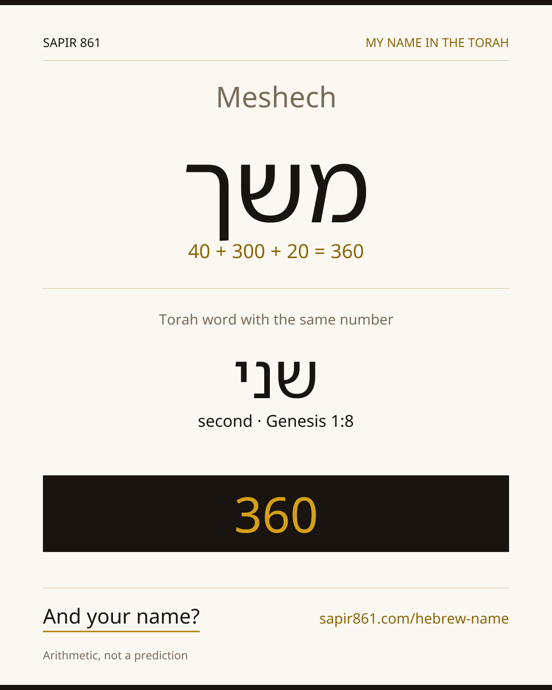Meshech — משך