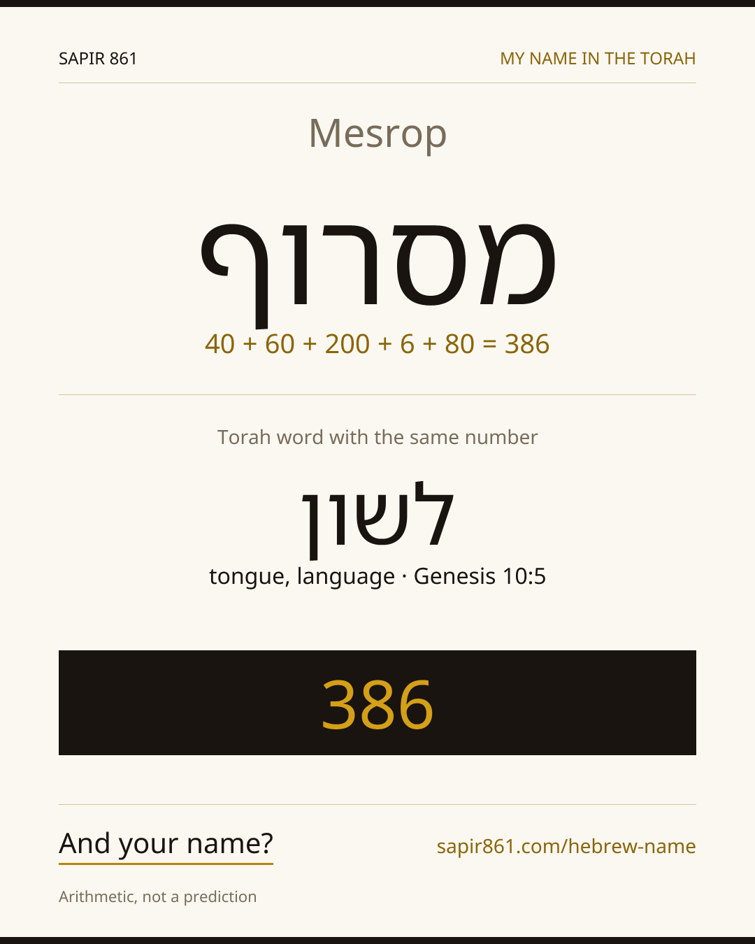 Mesrop — מסרוף
