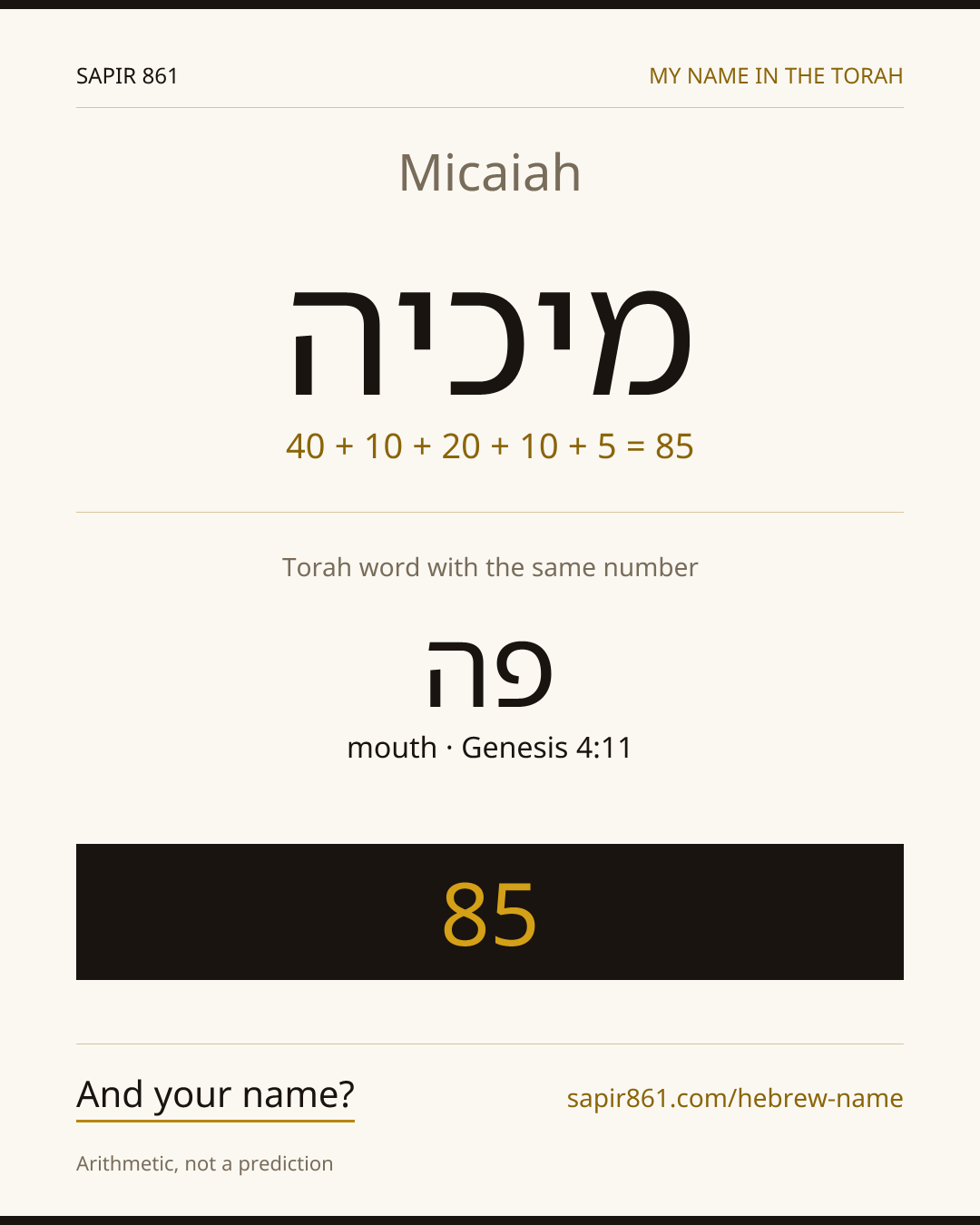 Micaiah — מיכיה