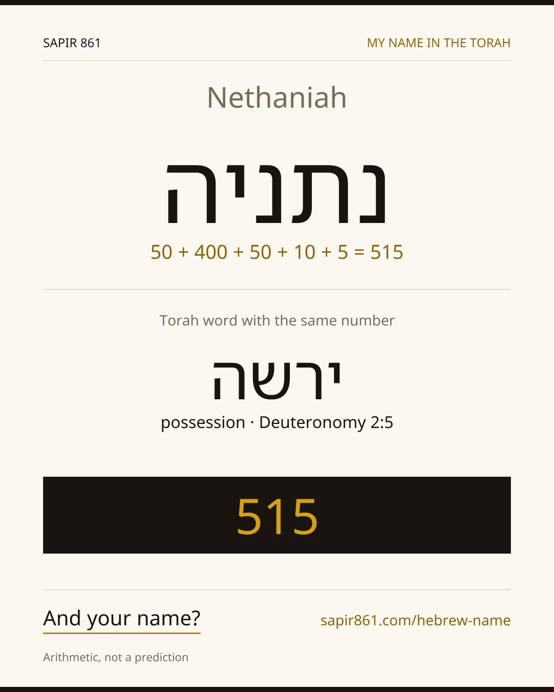 Nethaniah — נתניה