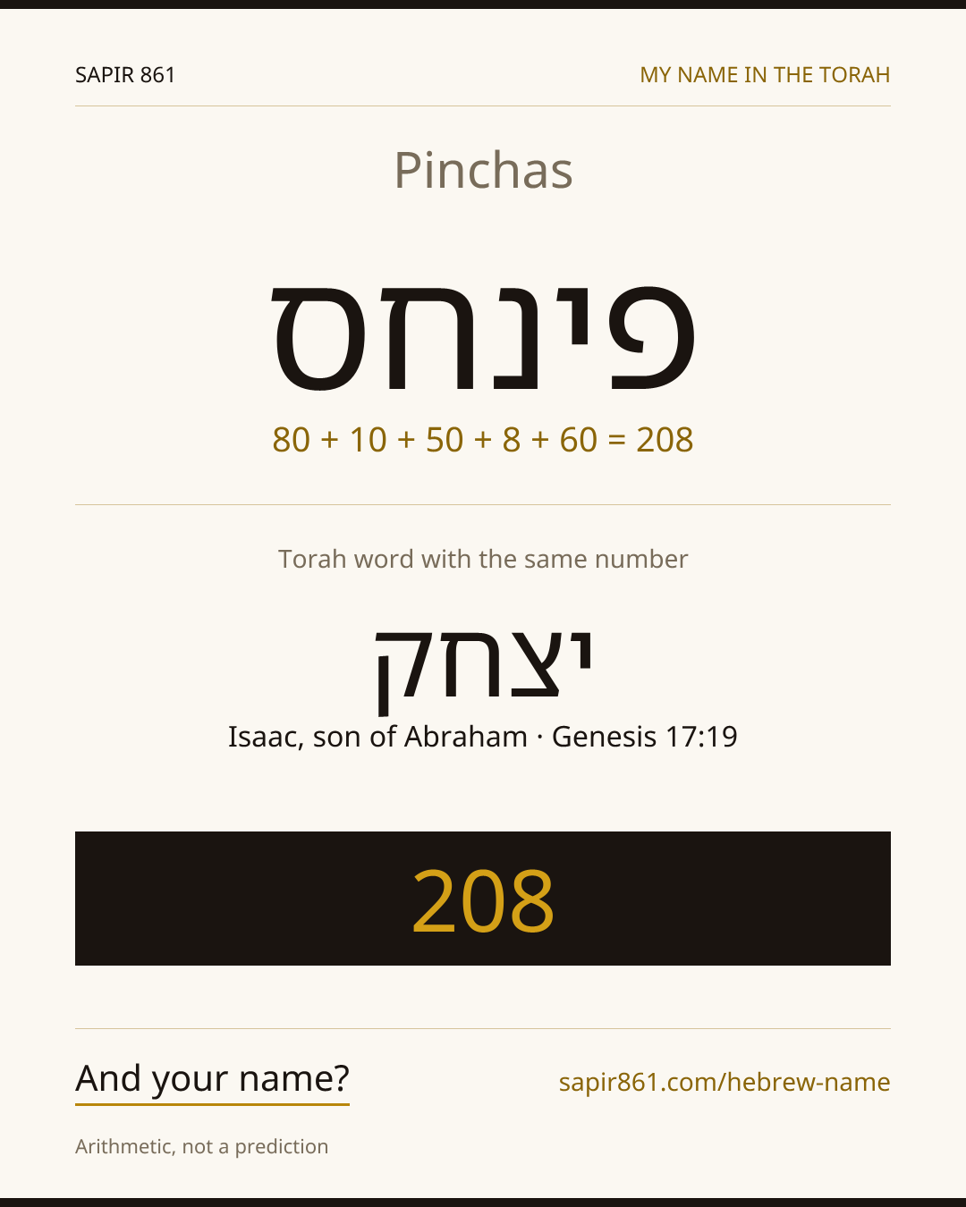 Pinchas — פינחס