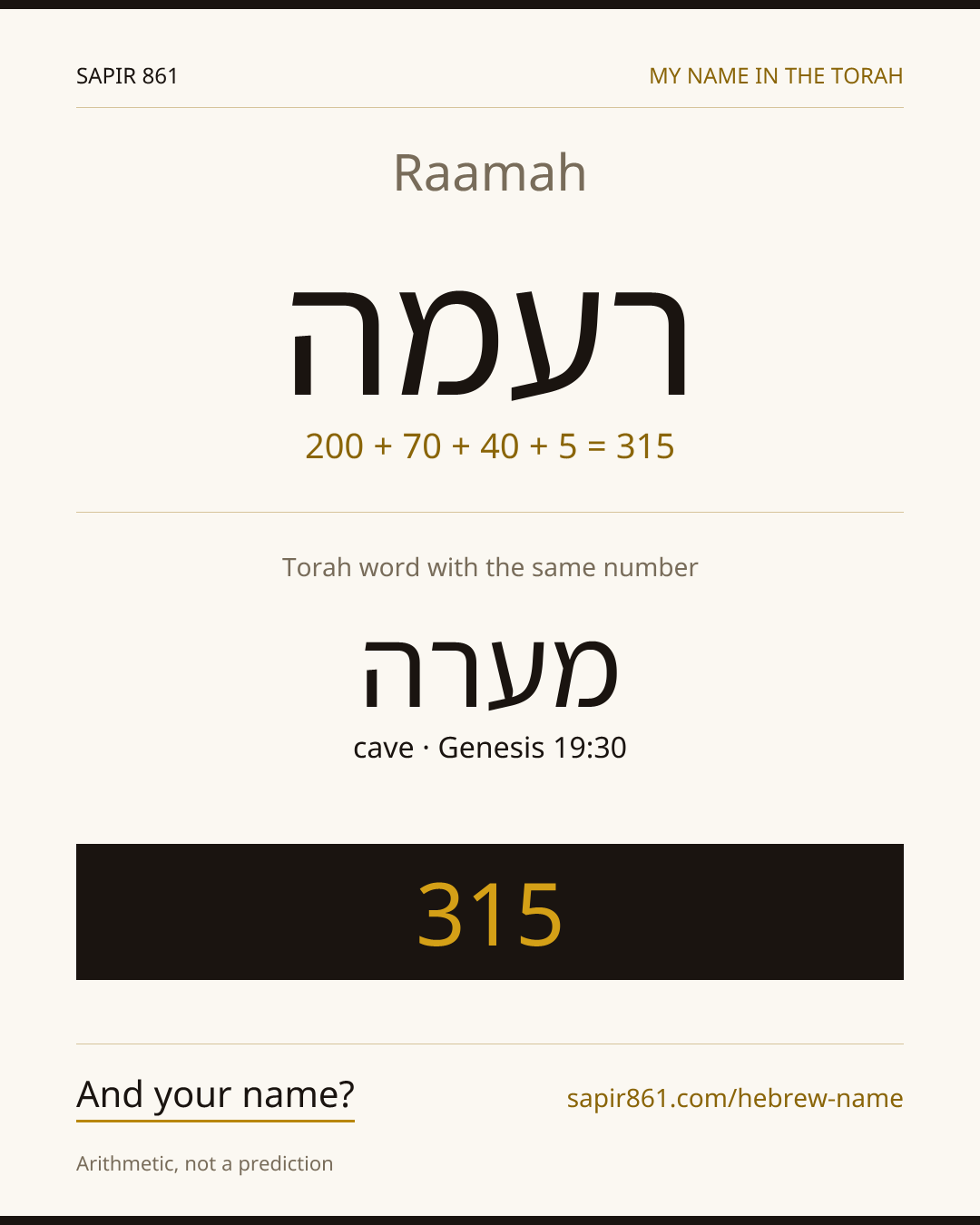 Raamah — רעמה