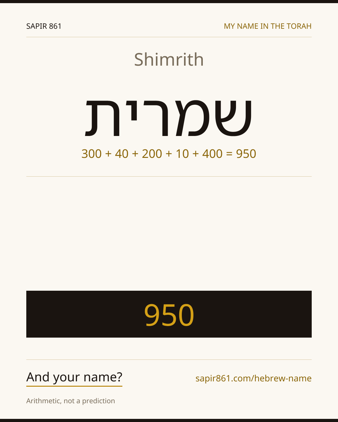 Shimrith — שמרית