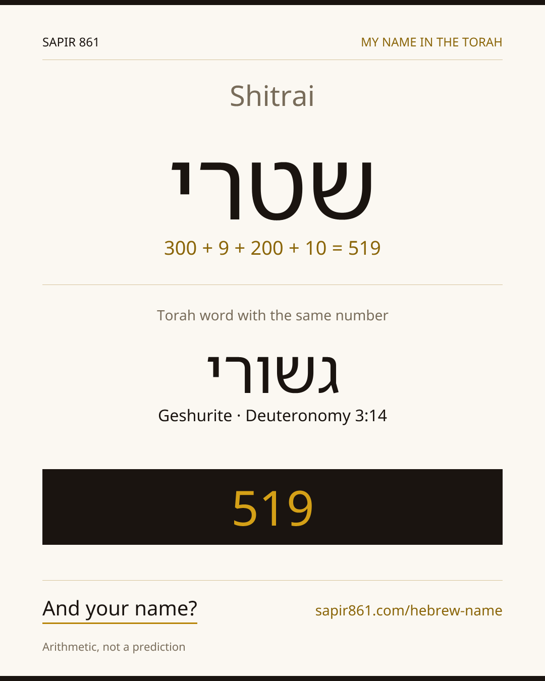 Shitrai — שטרי