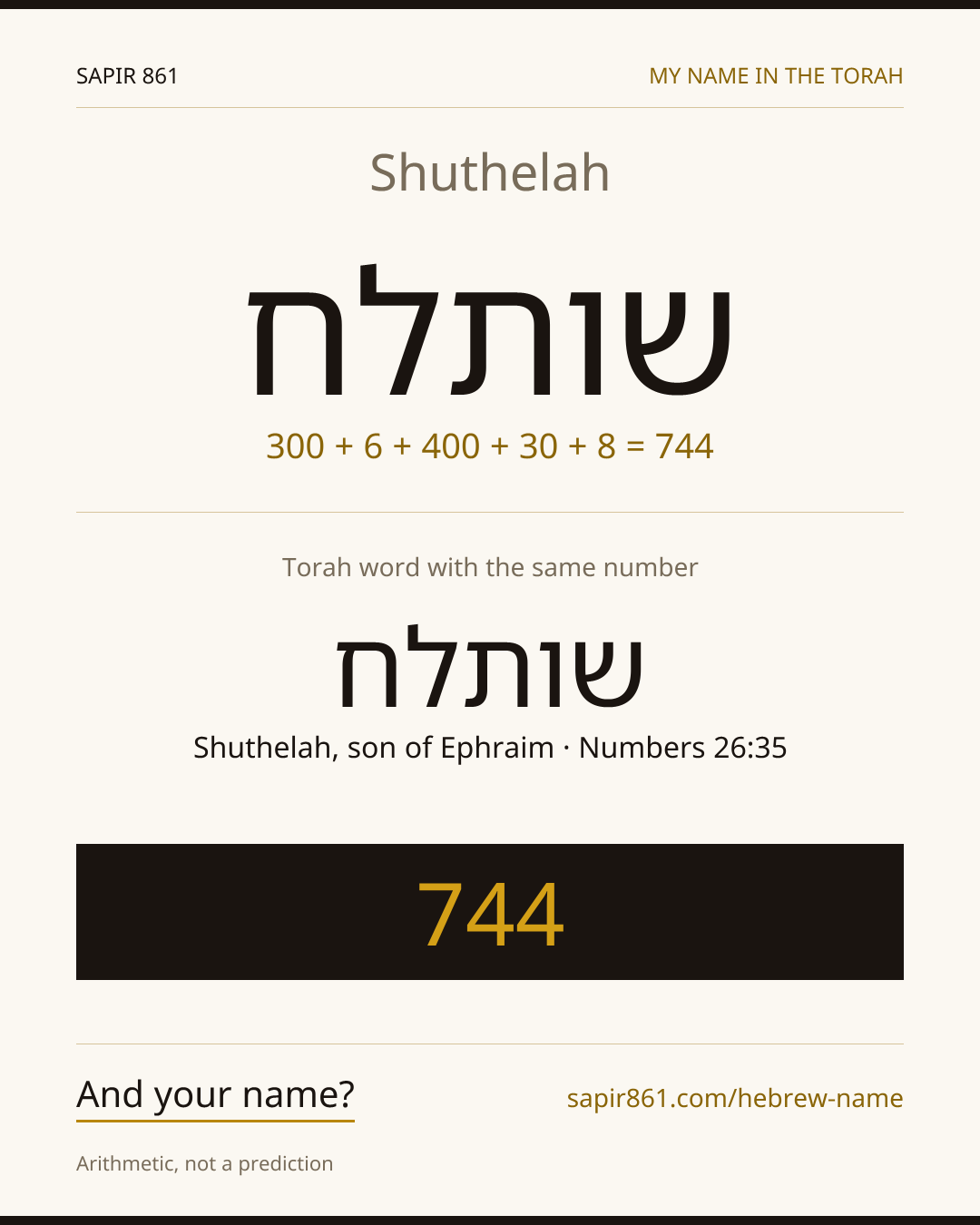 Shuthelah — שותלח