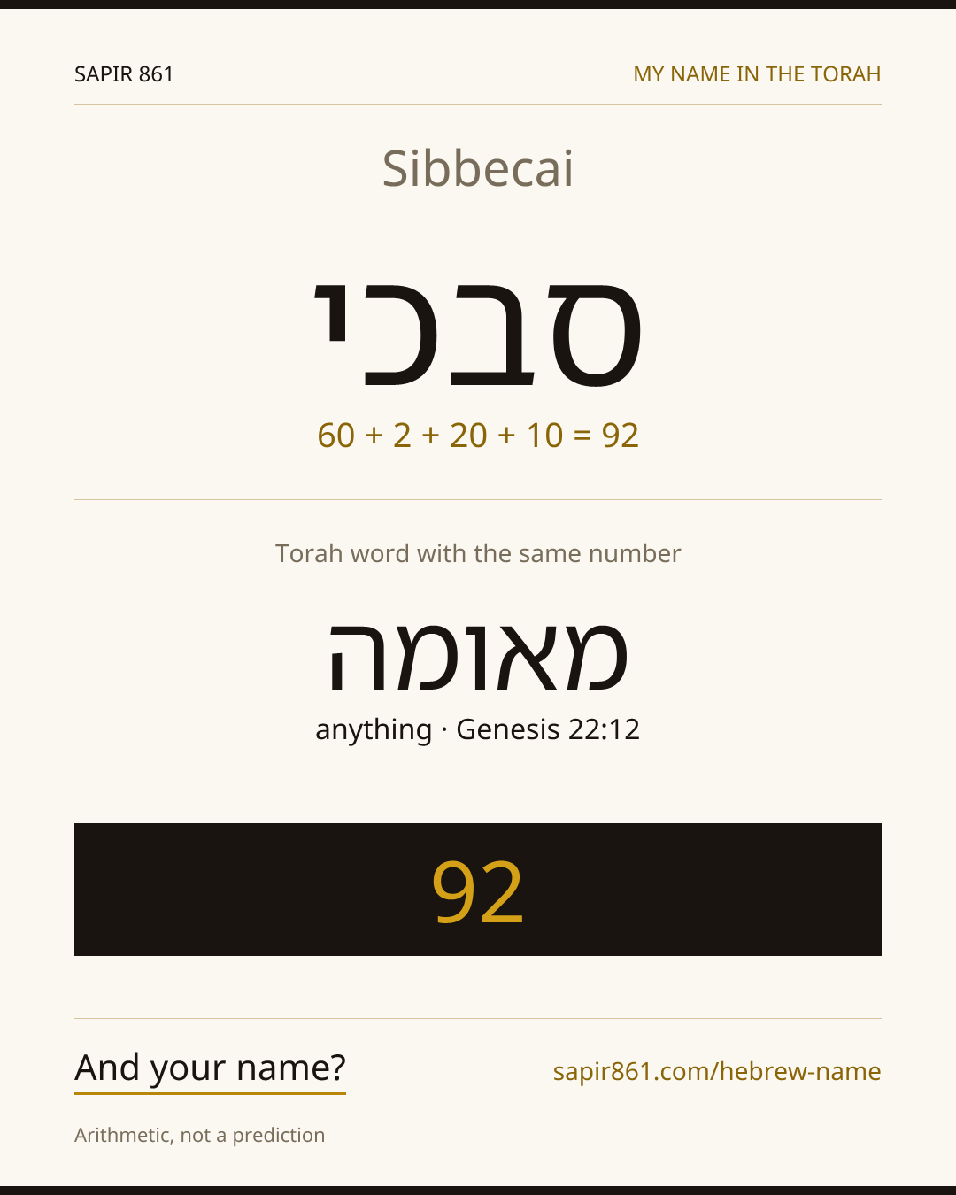 Sibbecai — סבכי