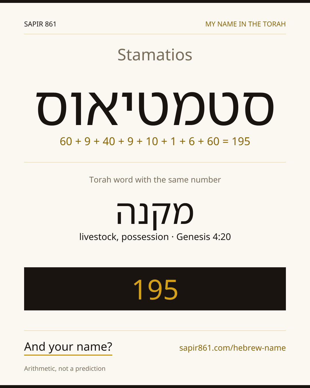 Stamatios — סטמטיאוס