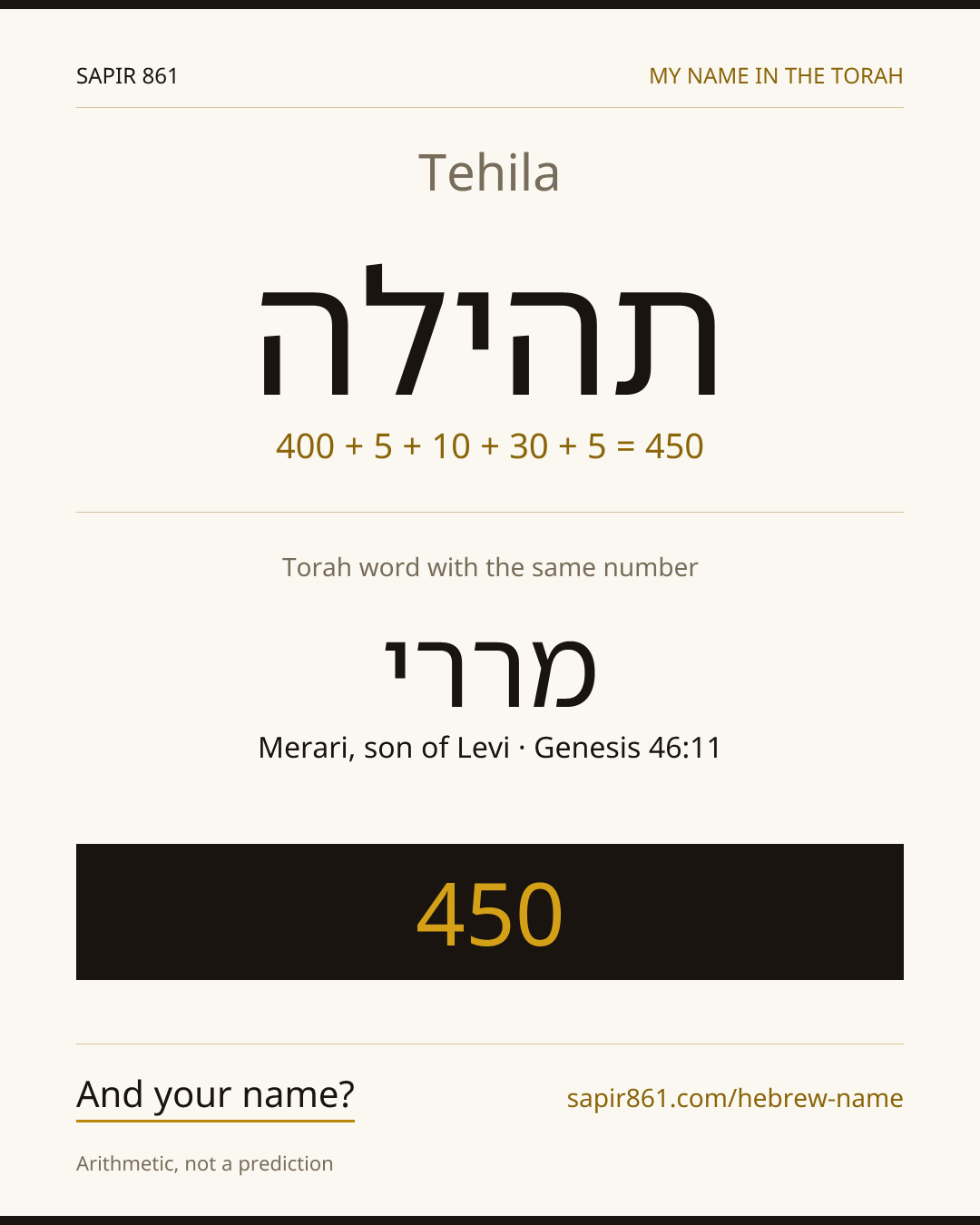 Tehila — תהילה