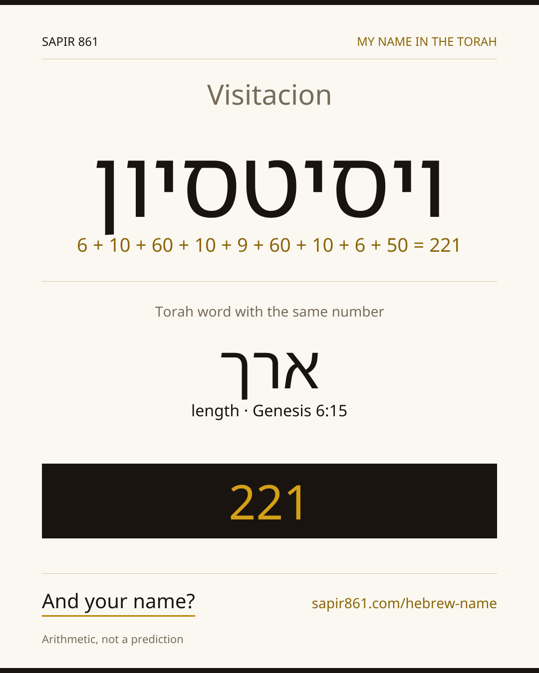 Visitacion — ויסיטסיון