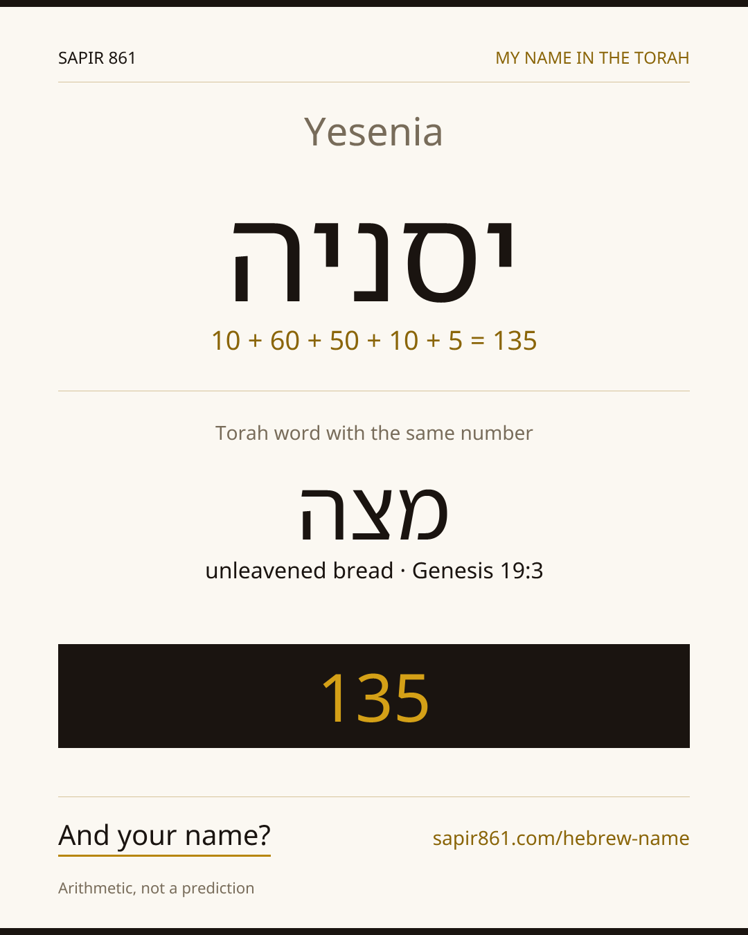 Yesenia — יסניה