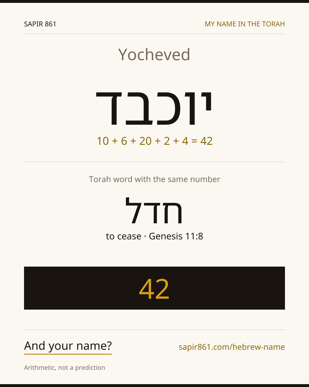 Yocheved — יוכבד