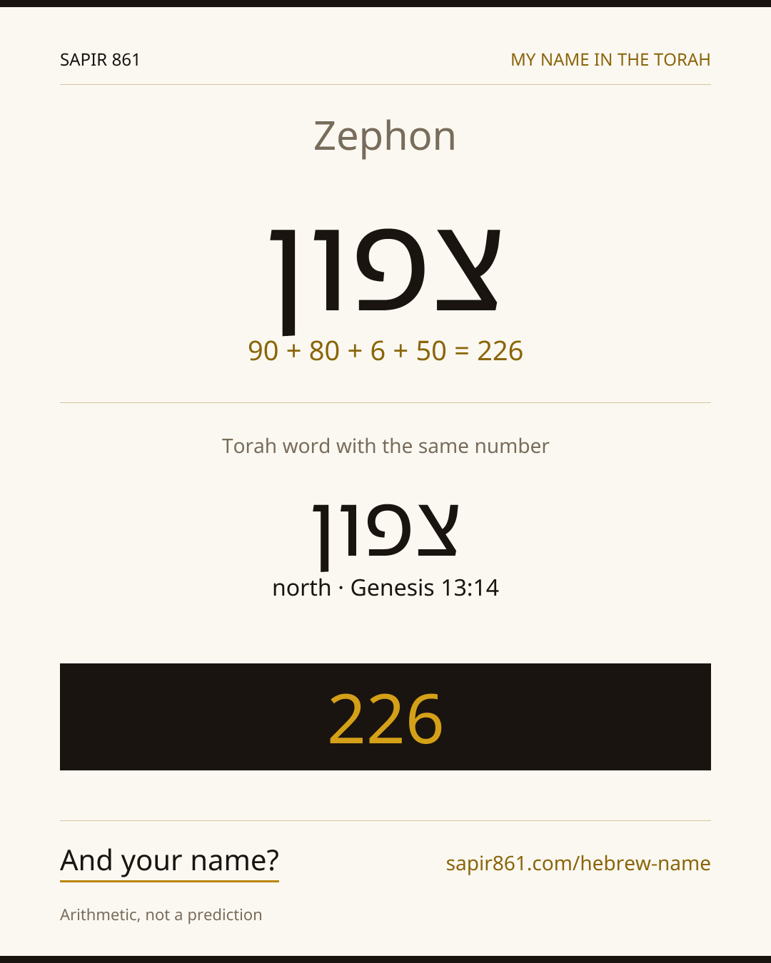 Zephon — צפון