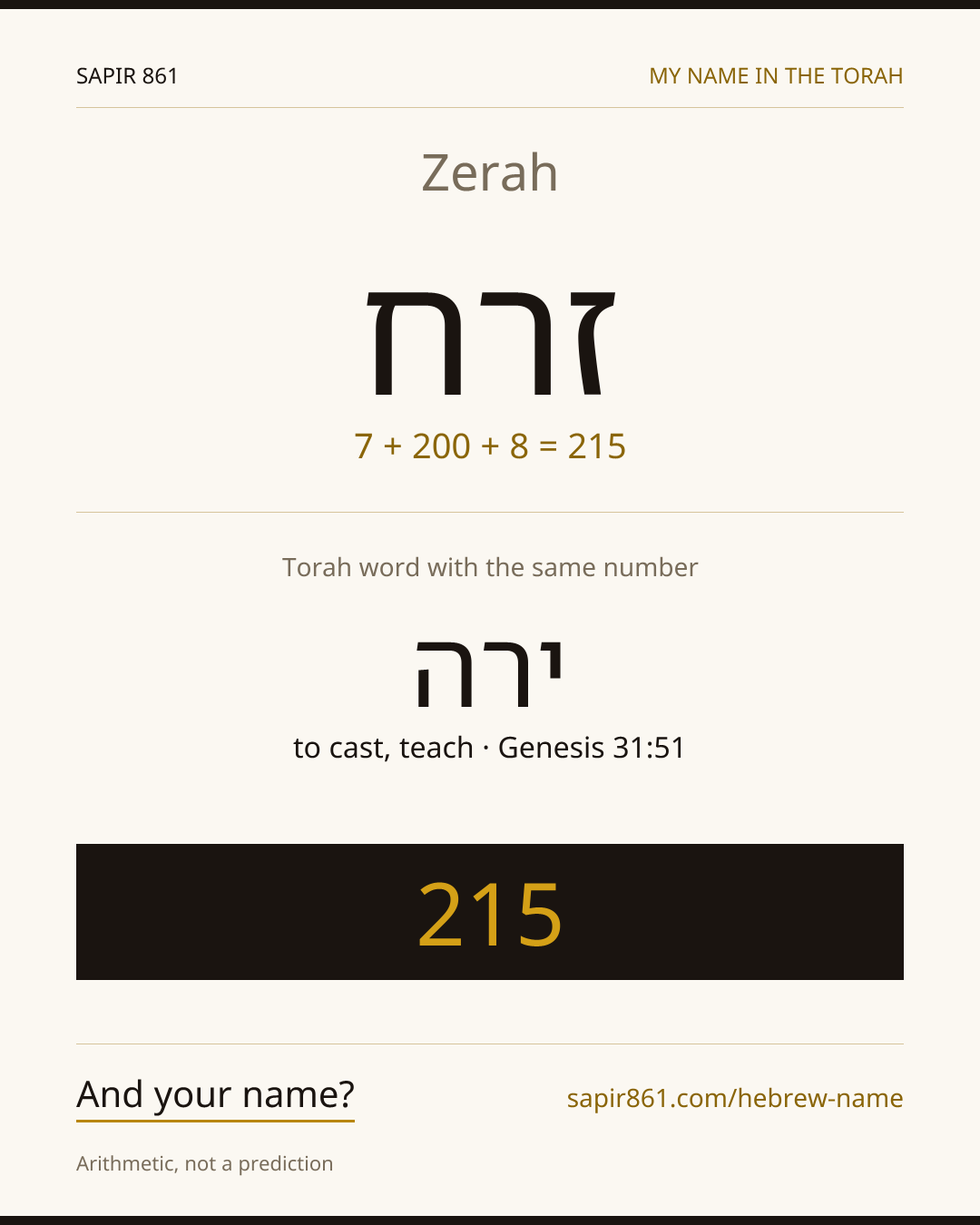 Zerah — זרח