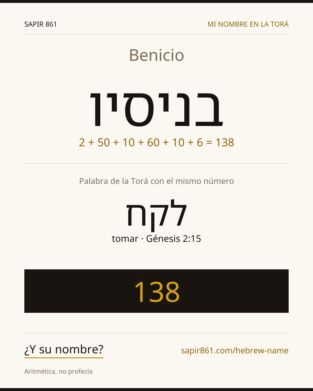Benicio — בניסיו