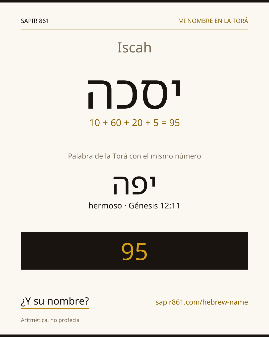 Iscah — יסכה