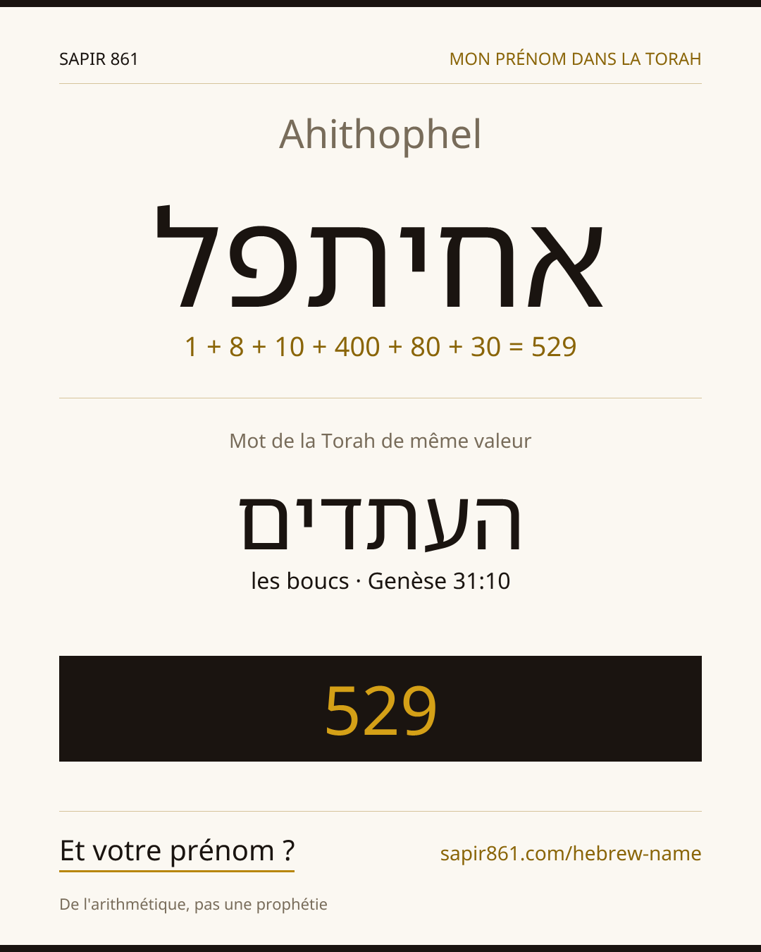 Ahithophel — אחיתפל