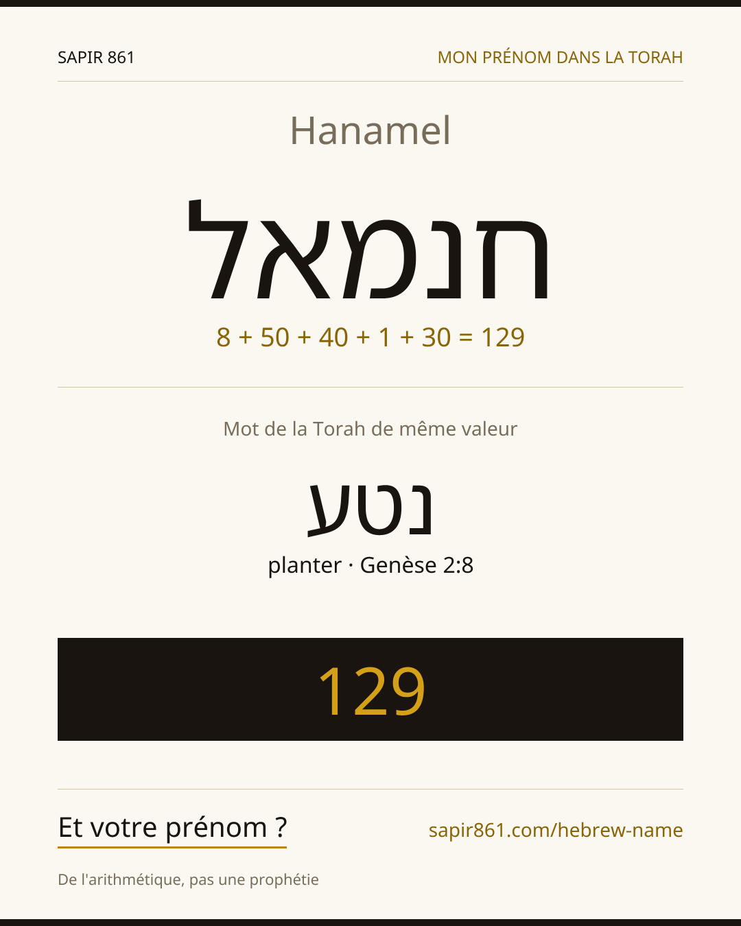 Hanamel — חנמאל